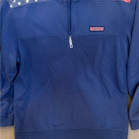 Vineyard Vines Men 1/4 Zip Sweatshirt Pullover Size XL Blue America USA Sweater - Picture 3 of 9